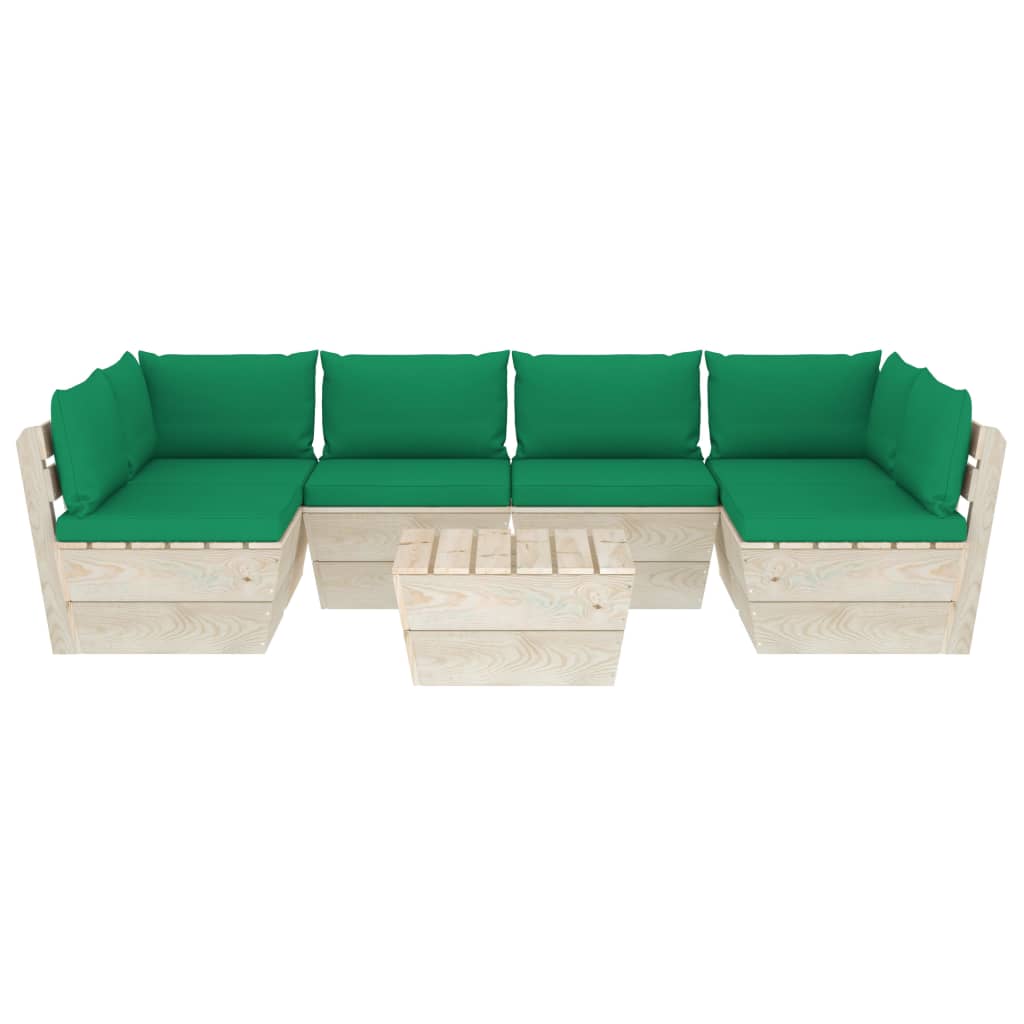 Set Mobilier Grădină Din Paleți Cu Perne, 7 Piese, Lemn Molid