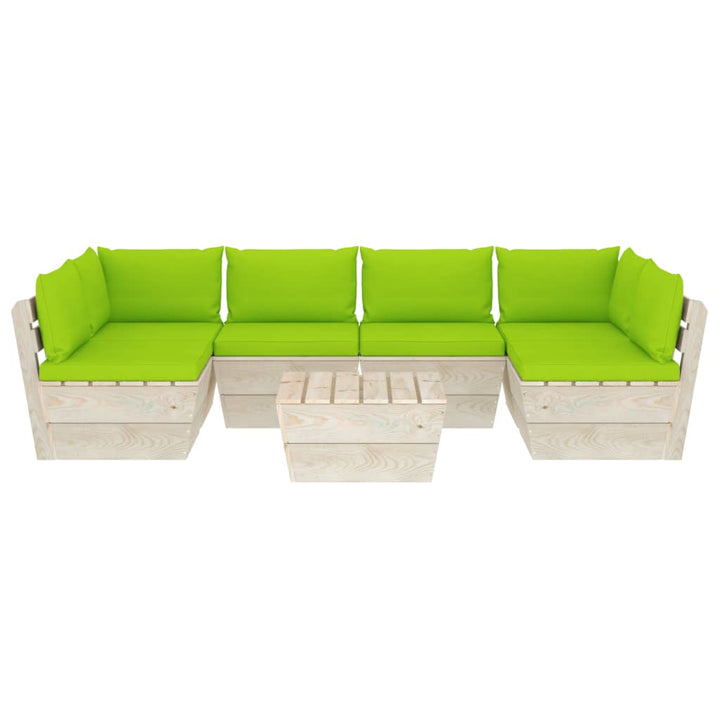 Set Mobilier Grădină Din Paleți, 7 Piese, Cu Perne, Lemn Molid