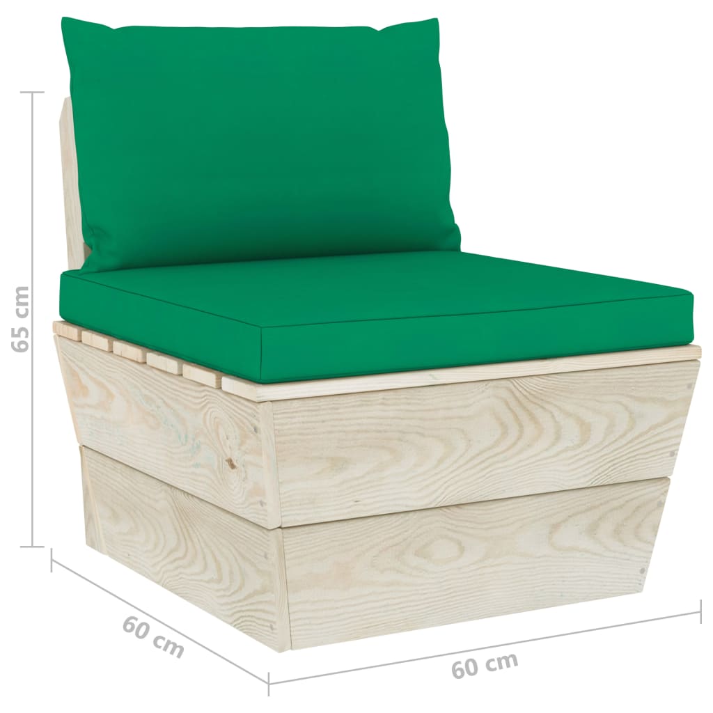 Set Mobilier Grădină Paleți, 9 Piese, Cu Perne, Lemn De Molid