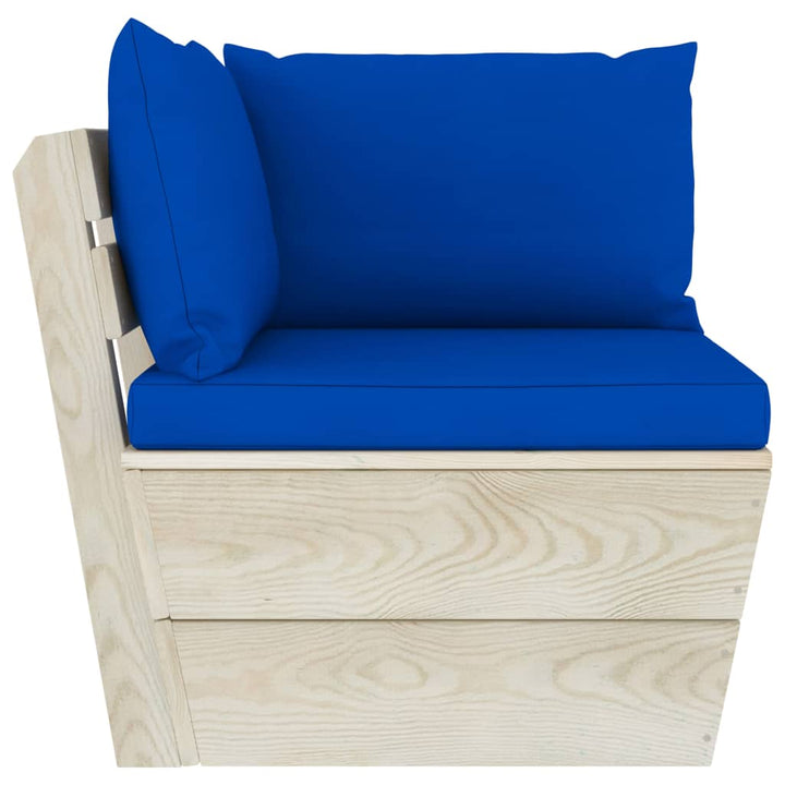 Set Mobilier Grădină Paleți, 9 Piese, Cu Perne, Lemn De Molid