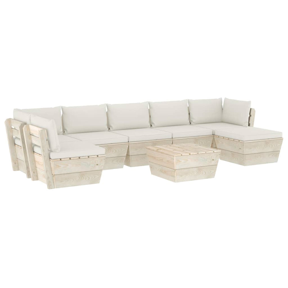 Set Mobilier Grădină Din Paleți Cu Perne, 8 Piese, Lemn Molid