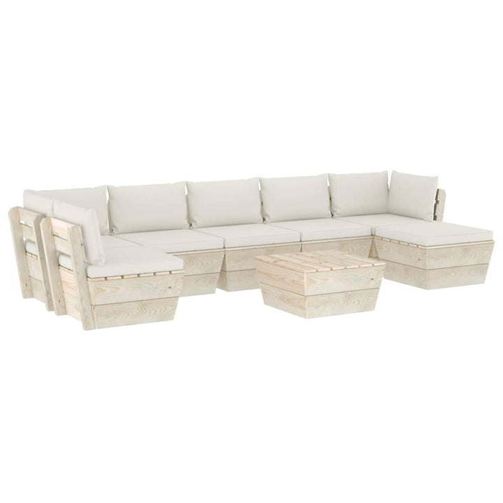 Set Mobilier Grădină Din Paleți Cu Perne, 8 Piese, Lemn Molid