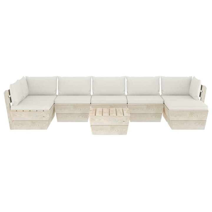 Set Mobilier Grădină Din Paleți Cu Perne, 8 Piese, Lemn Molid