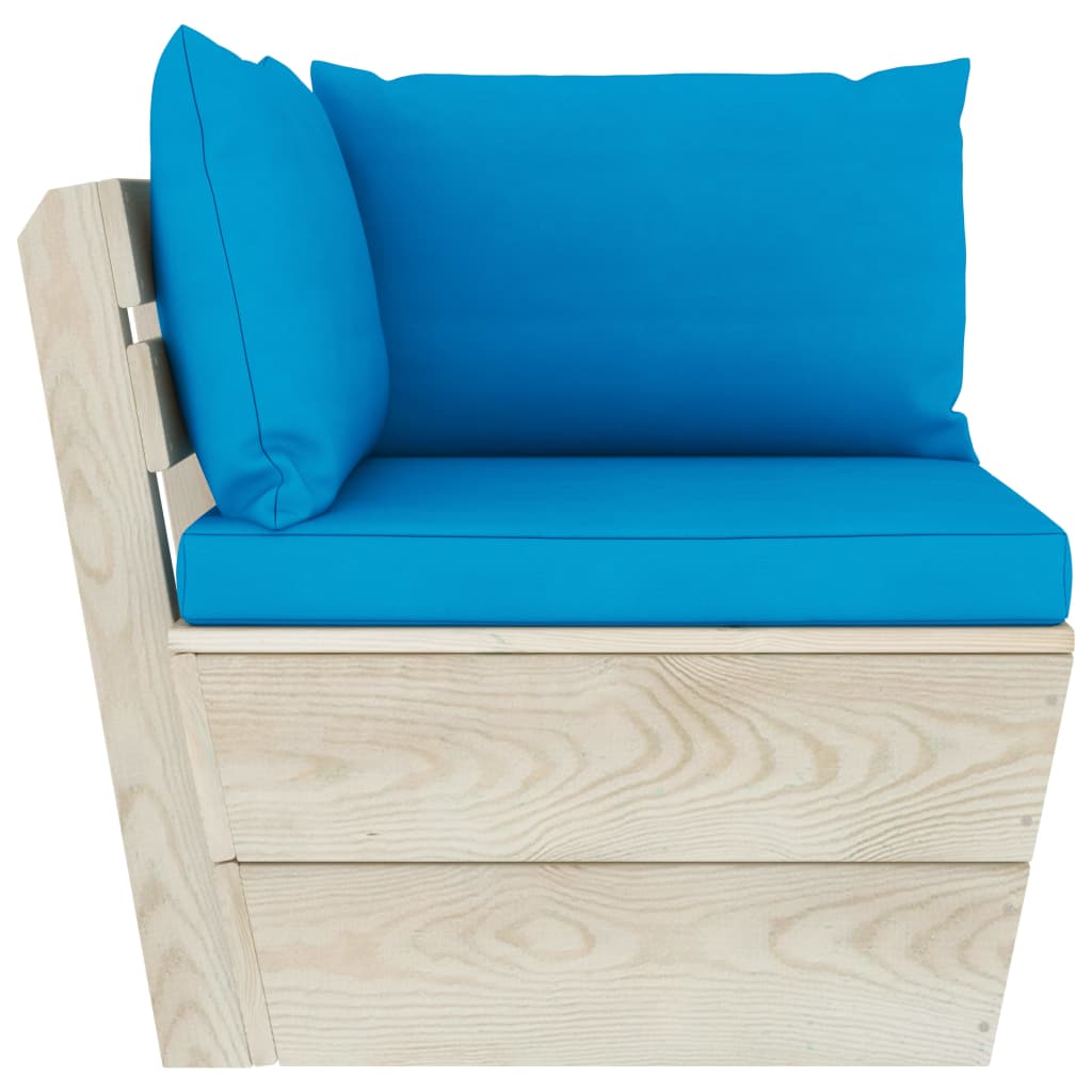 Set Mobilier Grădină Paleți, 10 Piese, Cu Perne, Lemn De Molid