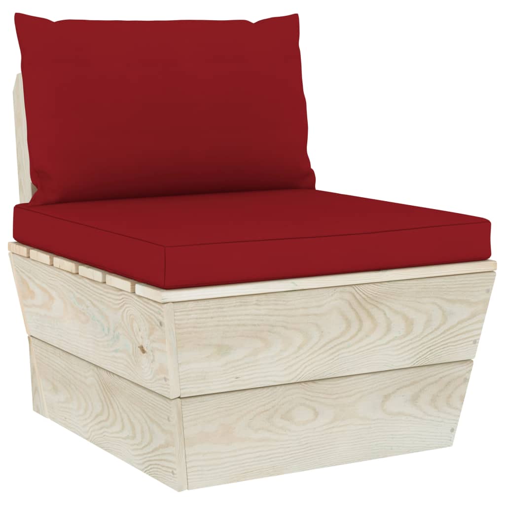 Set Mobilier Grădină Paleți, 10 Piese, Cu Perne, Lemn De Molid
