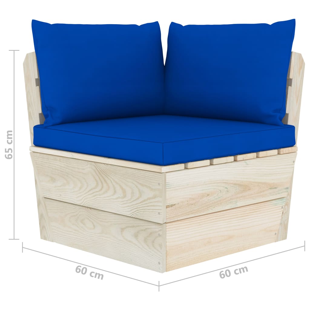 Set Mobilier Grădină Paleți, 10 Piese, Cu Perne, Lemn De Molid