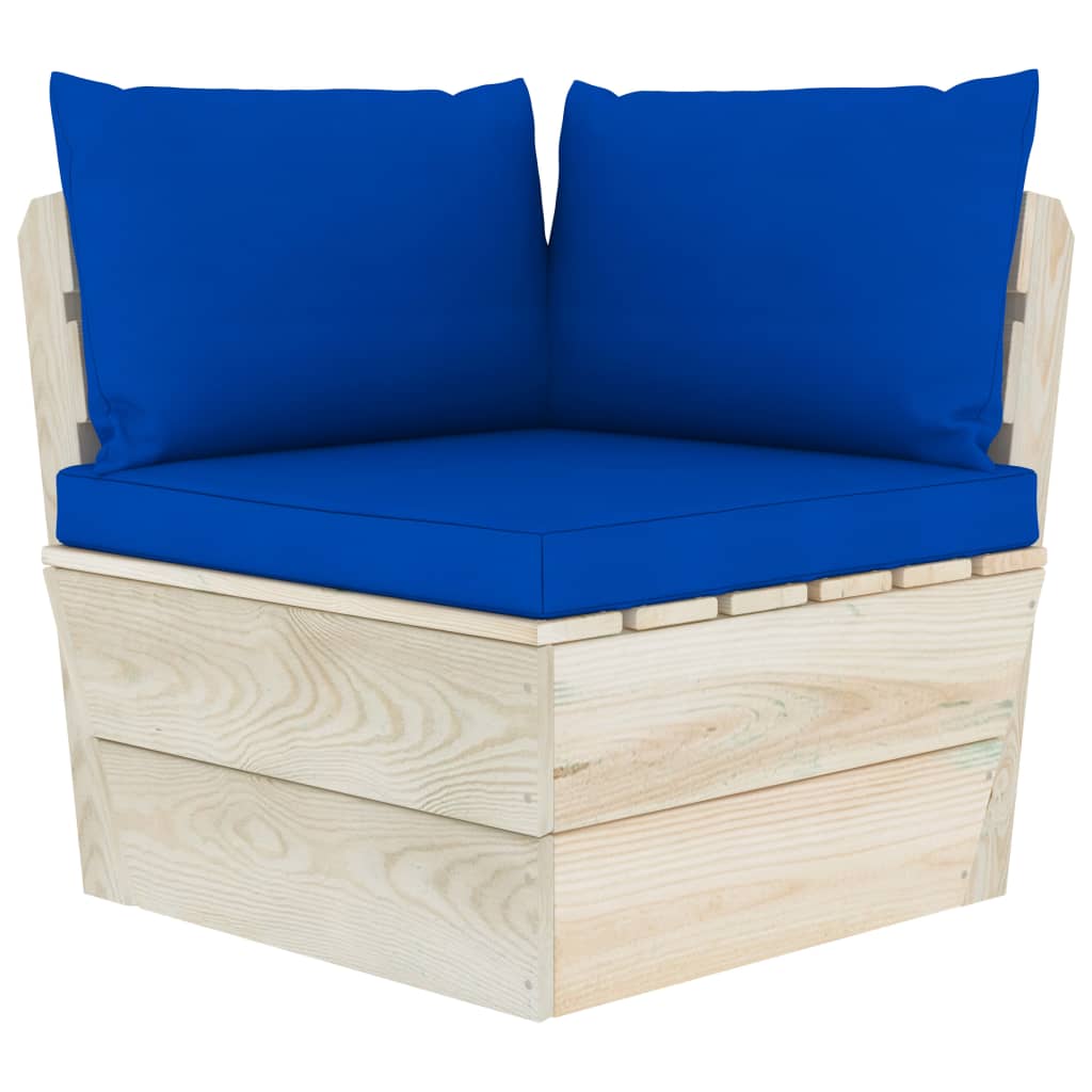Set Mobilier Grădină Paleți, 10 Piese, Cu Perne, Lemn De Molid