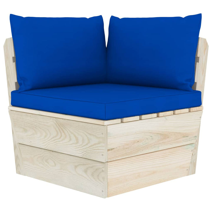 Set Mobilier Grădină Paleți, 10 Piese, Cu Perne, Lemn De Molid