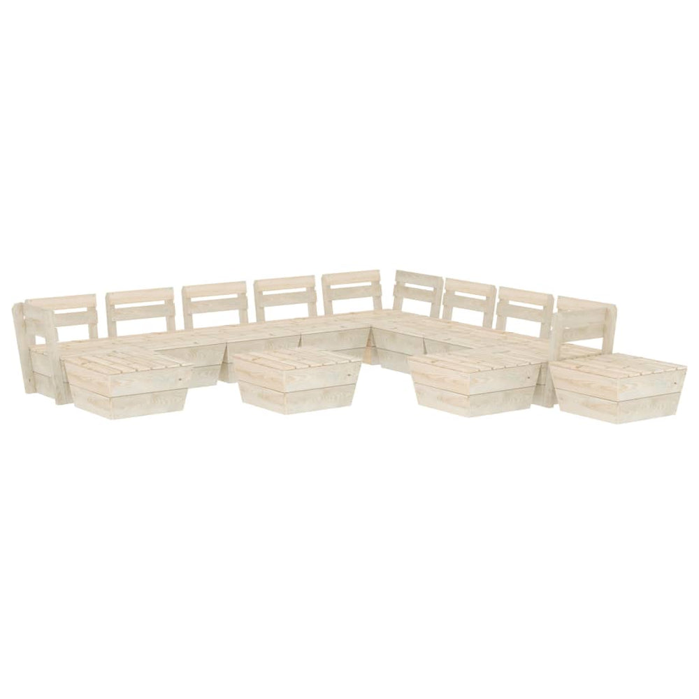 Set De Mobilier De Grădină Paleți, 12 Piese, Lemn Molid Tratat