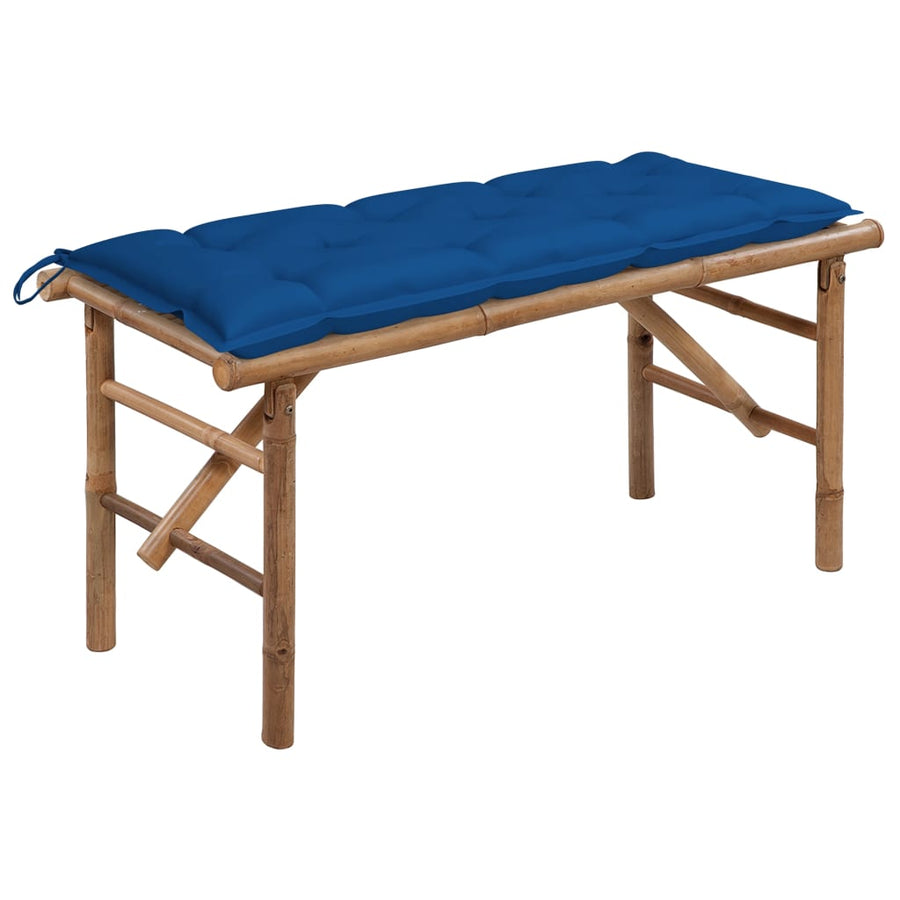 Bancă De Grădină Pliabilă Cu Pernă, 118 Cm, Bambus
