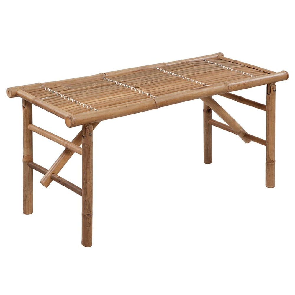 Bancă De Grădină Pliabilă Cu Pernă, 118 Cm, Bambus