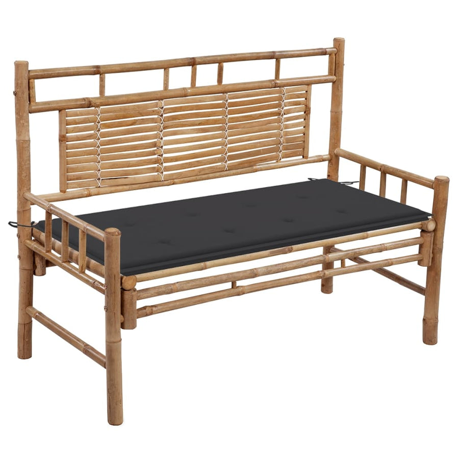 Bancă De Grădină Cu Pernă, 120 Cm, Bambus
