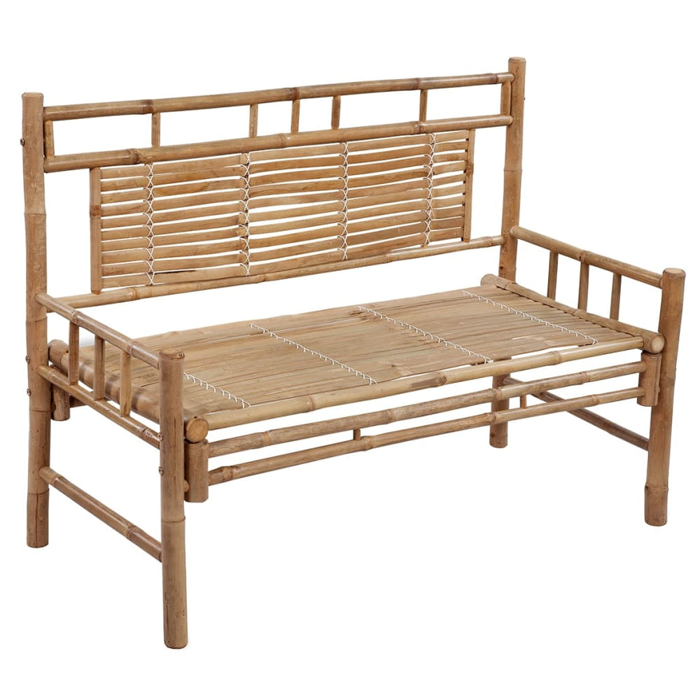 Bancă De Grădină Cu Pernă, 120 Cm, Bambus