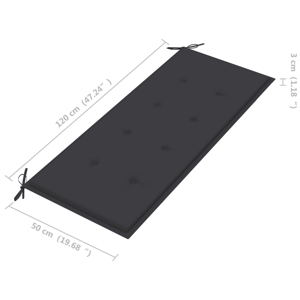 Bancă De Grădină Cu Pernă, 120 Cm, Bambus