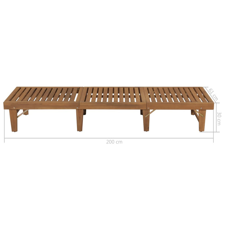 Șezlong Pliant Cu Pernă, Lemn Masiv De Acacia