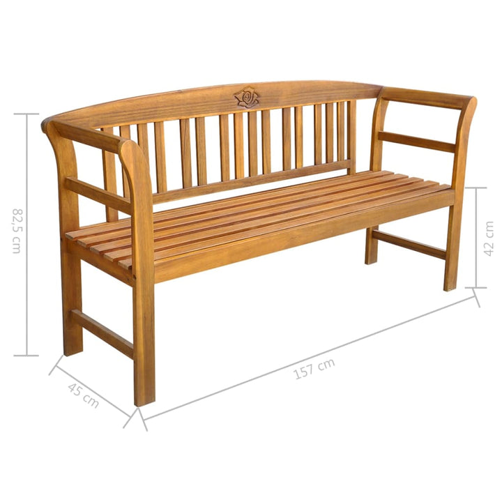 Bancă De Grădină Cu Pernă, , Lemn Masiv De Acacia