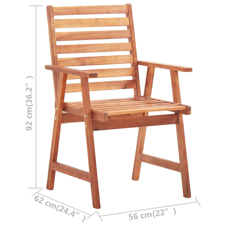 Scaune De Masă Exterior Cu Perne, 2 Buc., Lemn Masiv Acacia