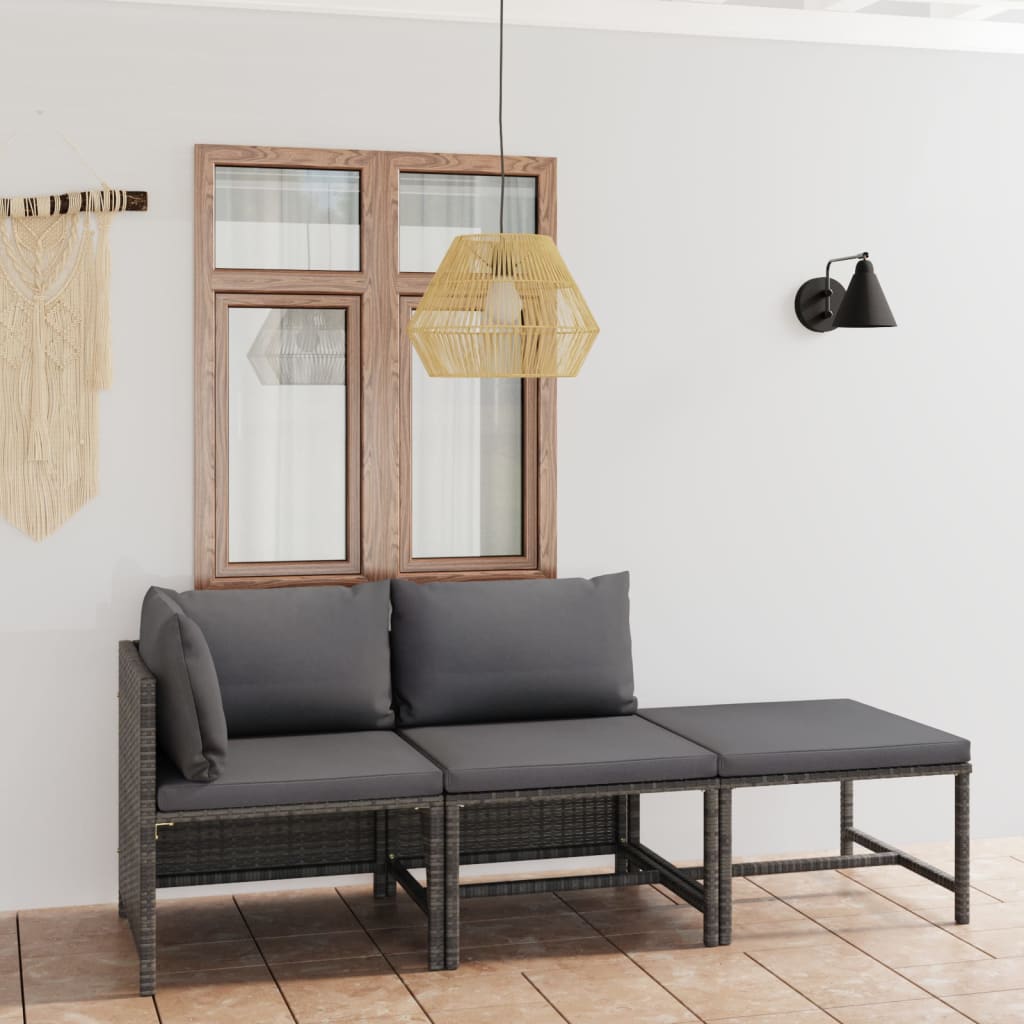 Set Mobilier De Grădină Cu Perne, 12 Piese, , Poliratan