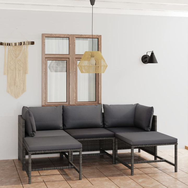 Set Mobilier De Grădină Cu Perne, 12 Piese, , Poliratan