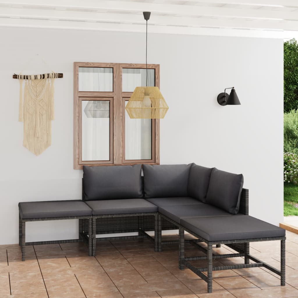 Set Mobilier De Grădină Cu Perne, 12 Piese, , Poliratan