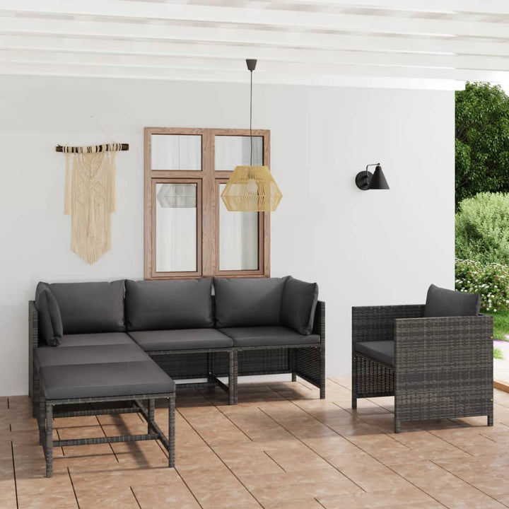 Set Mobilier De Grădină Cu Perne, 12 Piese, , Poliratan