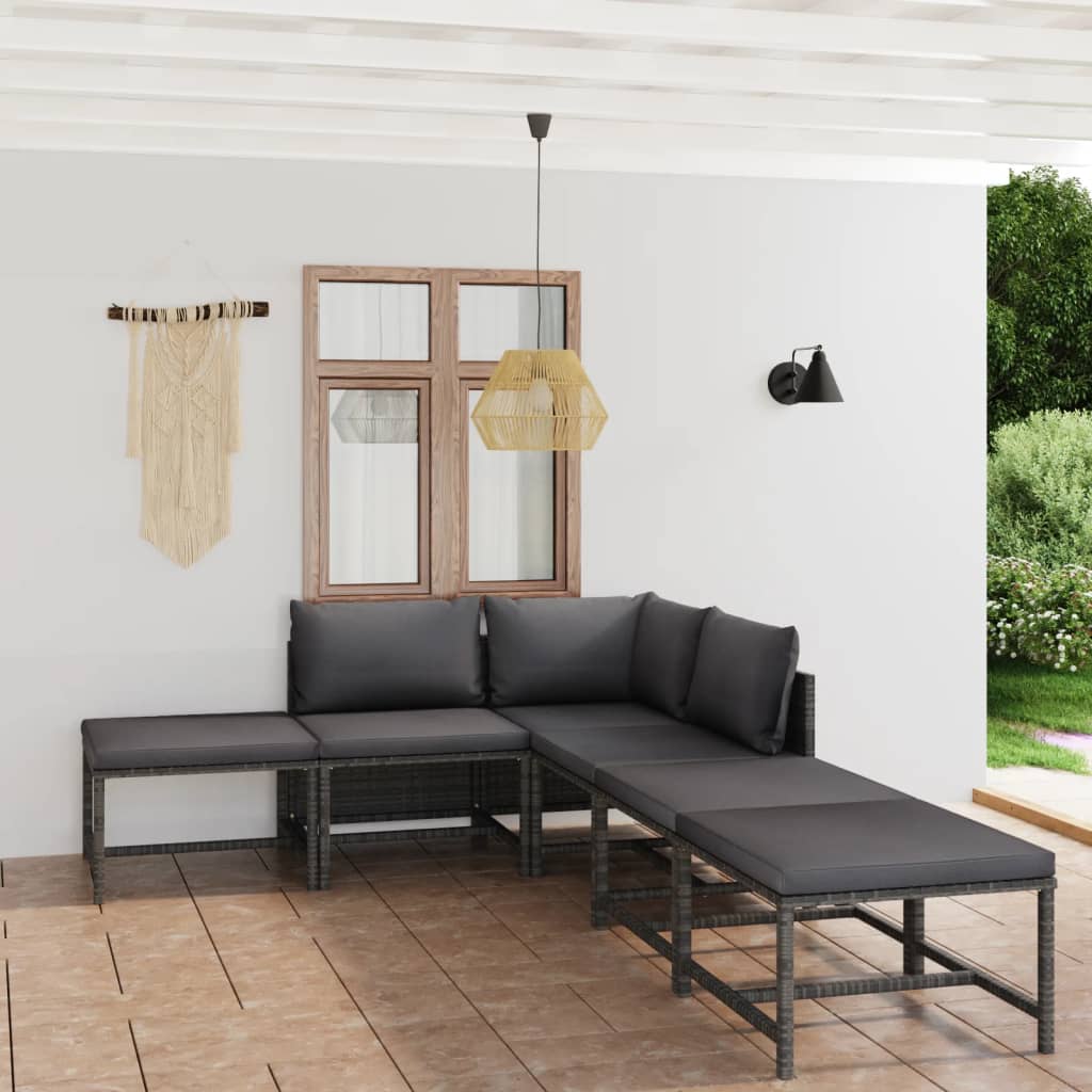 Set Mobilier De Grădină Cu Perne, 12 Piese, , Poliratan