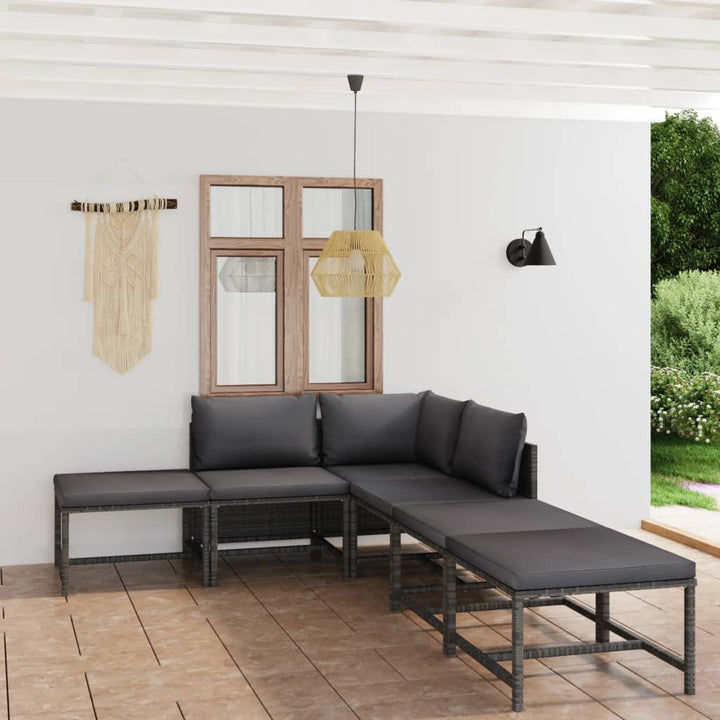 Set Mobilier De Grădină Cu Perne, 12 Piese, , Poliratan