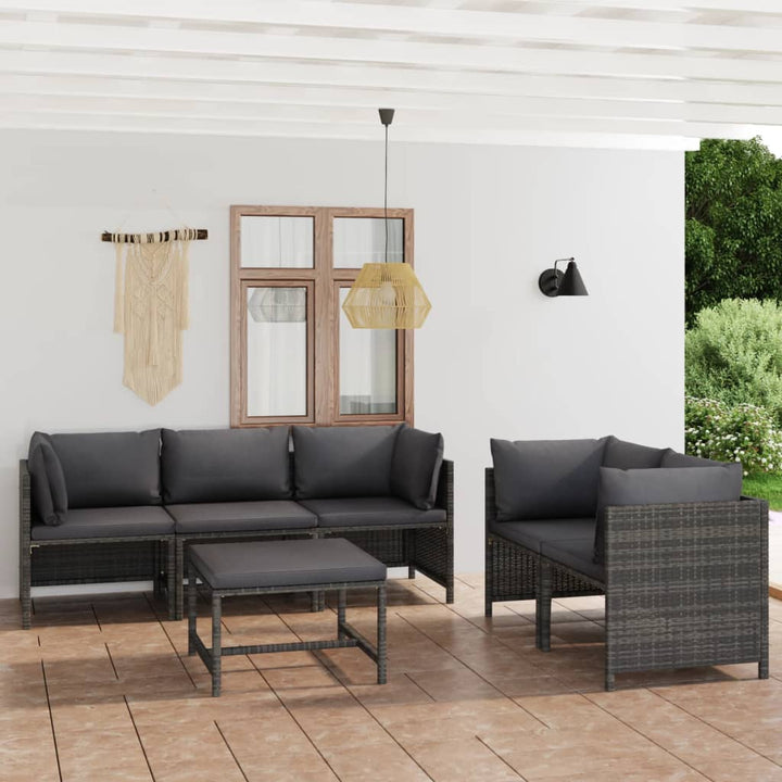 Set Mobilier De Grădină Cu Perne, 12 Piese, , Poliratan