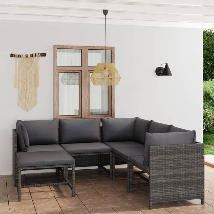 Set Mobilier De Grădină Cu Perne, 12 Piese, , Poliratan