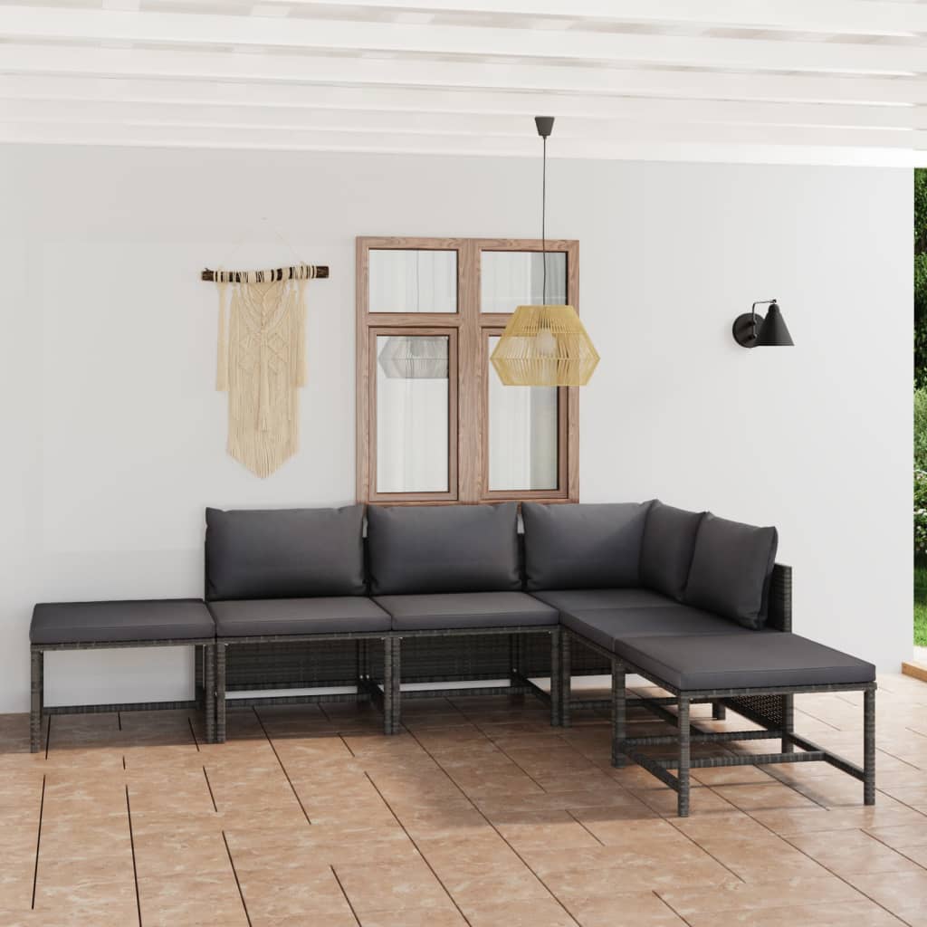 Set Mobilier De Grădină Cu Perne, 12 Piese, , Poliratan