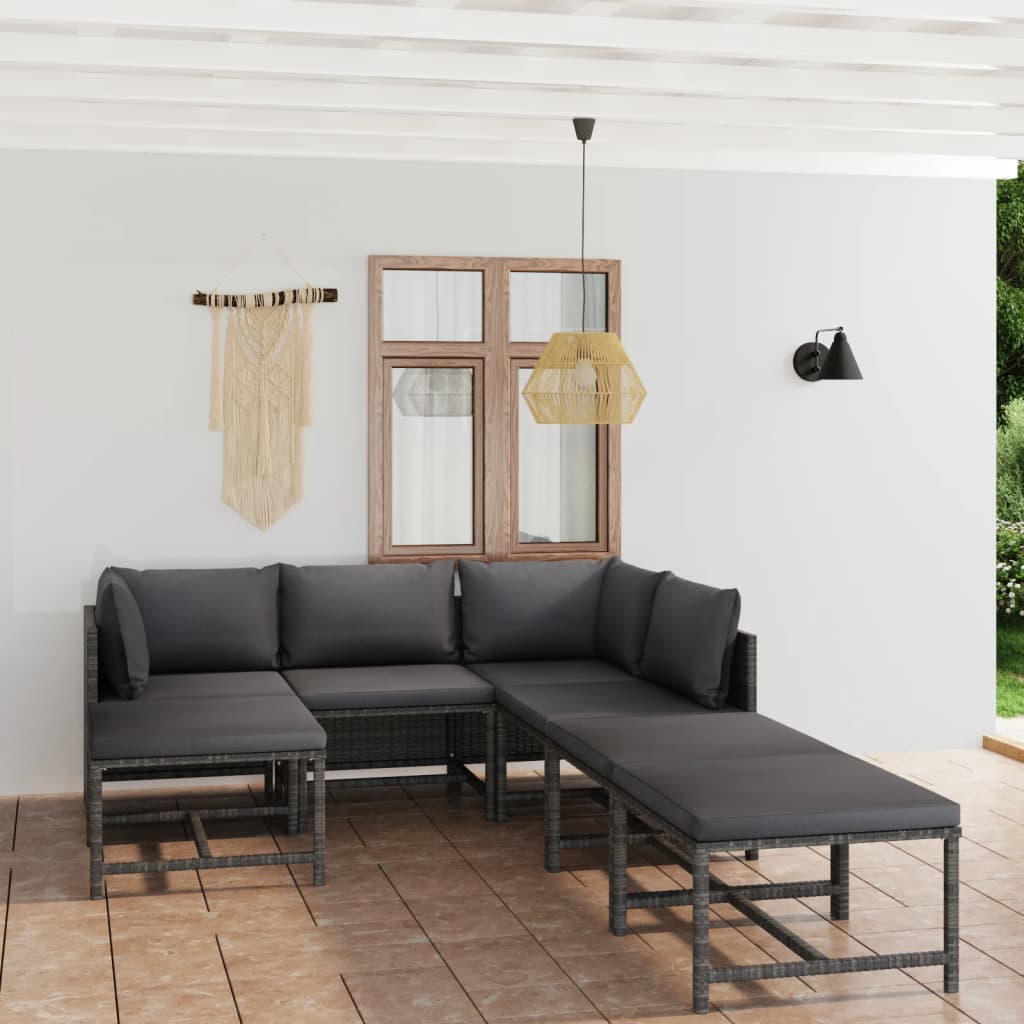 Set Mobilier De Grădină Cu Perne, 12 Piese, , Poliratan