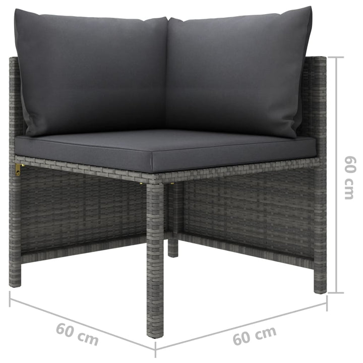 Set Mobilier De Grădină Cu Perne, 12 Piese, , Poliratan