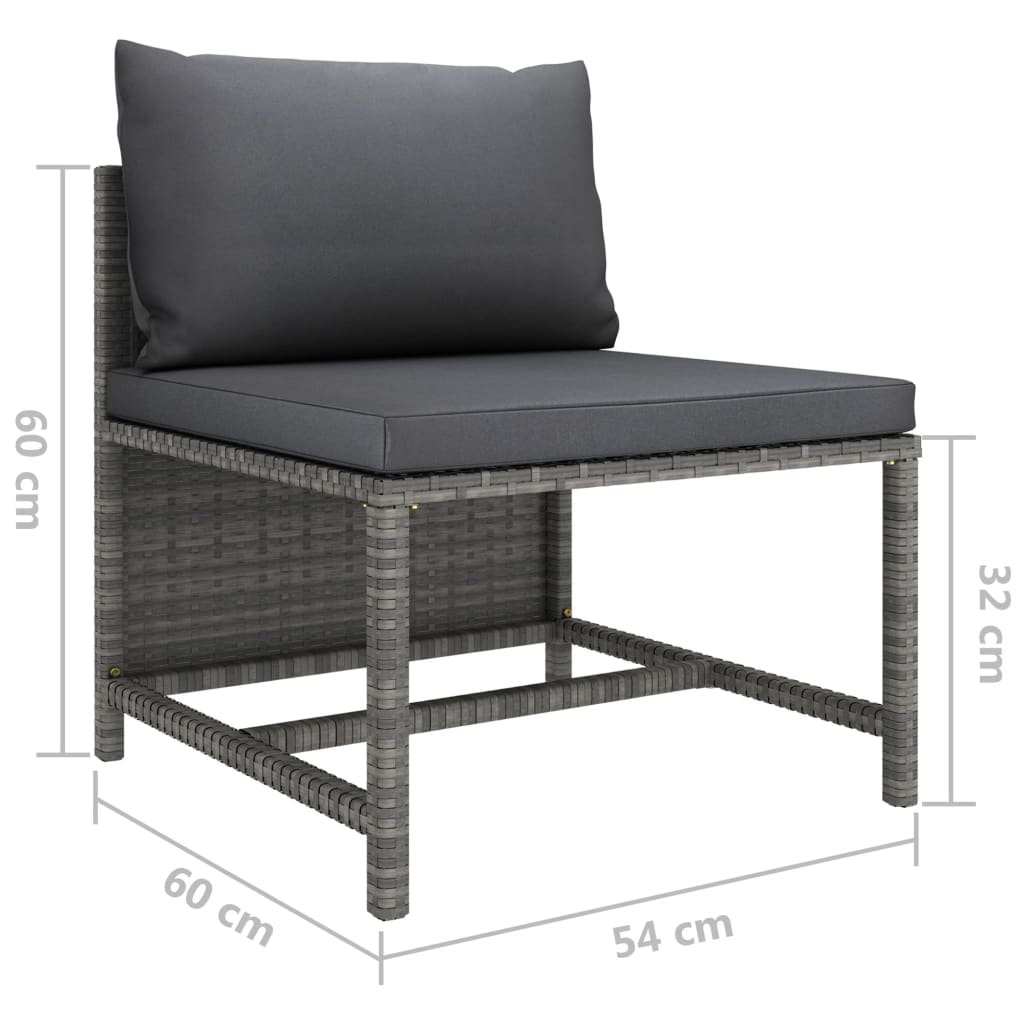 Set Mobilier De Grădină Cu Perne, 12 Piese, , Poliratan