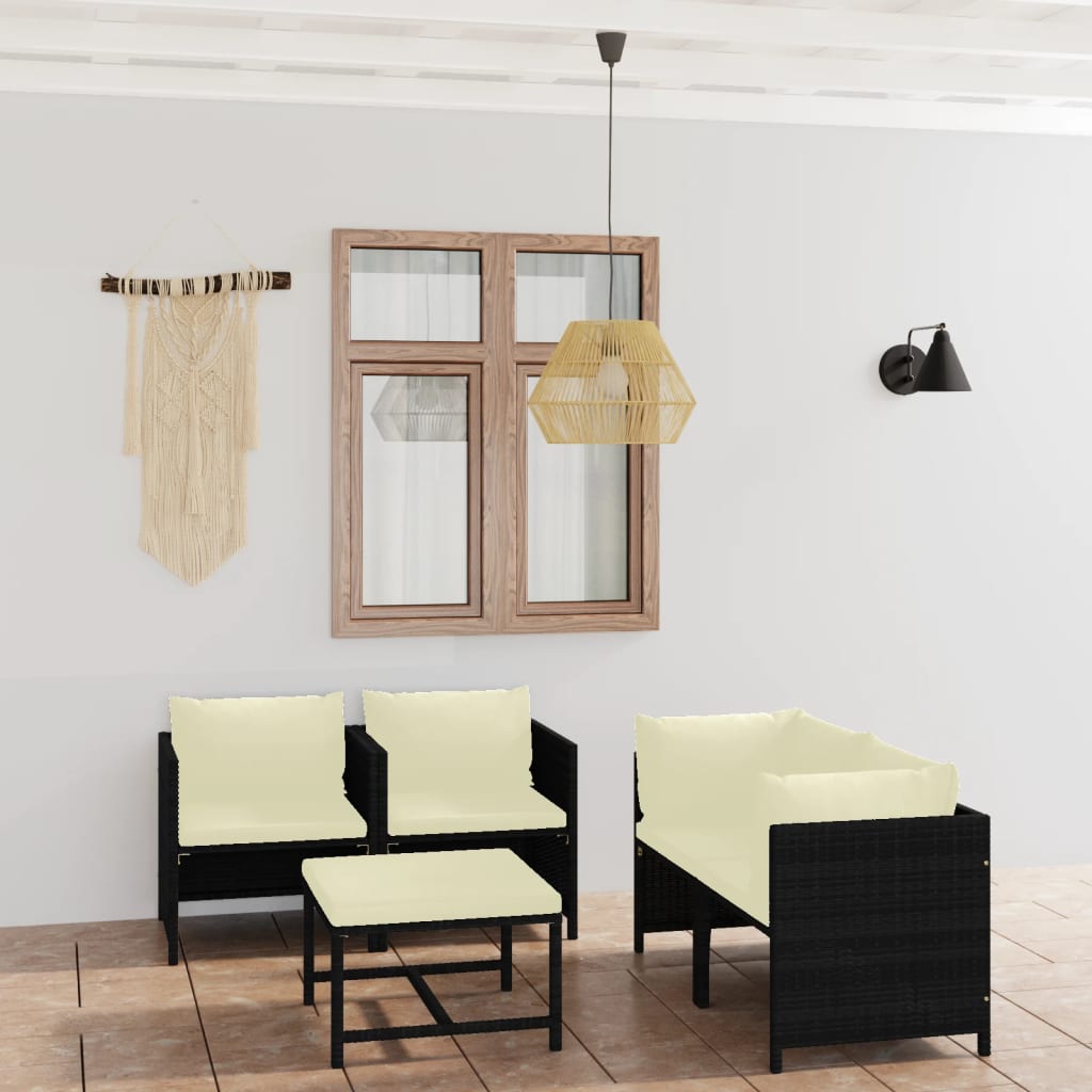 Set Mobilier De Grădină Cu Perne, 12 Piese, , Poliratan