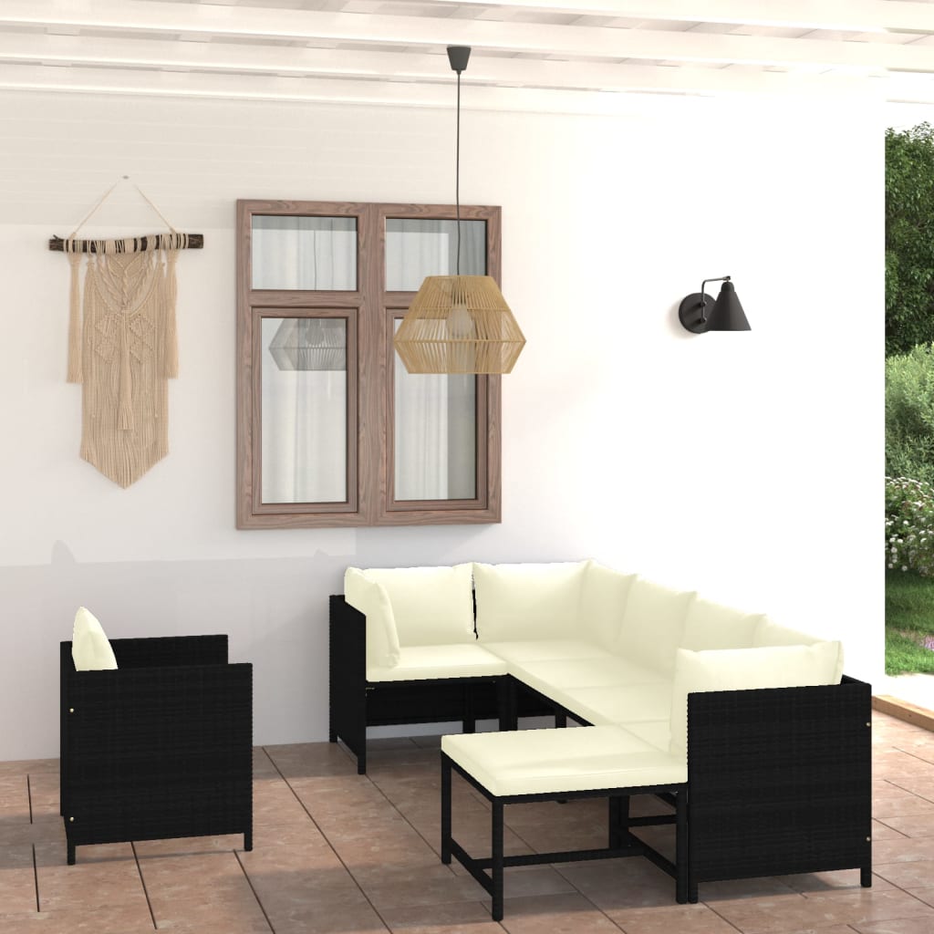Set Mobilier De Grădină Cu Perne, 12 Piese, , Poliratan