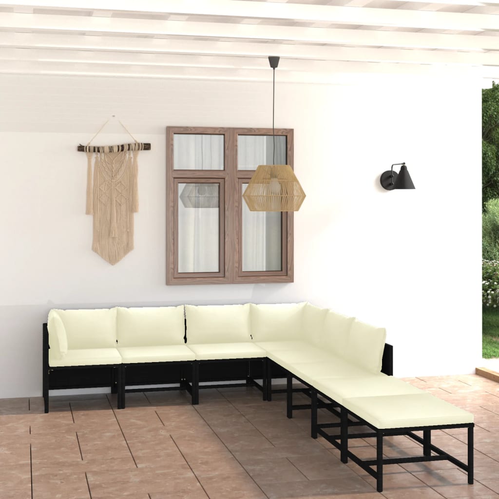 Set Mobilier De Grădină Cu Perne, 12 Piese, , Poliratan