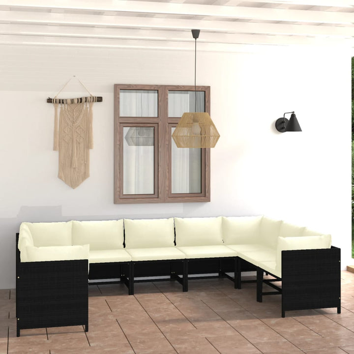 Set Mobilier De Grădină Cu Perne, 12 Piese, , Poliratan