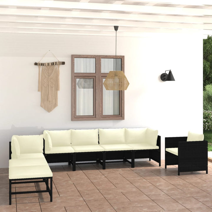 Set Mobilier De Grădină Cu Perne, 12 Piese, , Poliratan