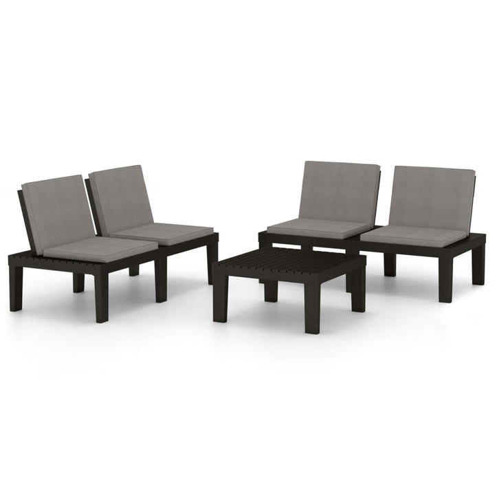 Set Mobilier De Grădină Cu Perne, 3 Piese, , Plastic