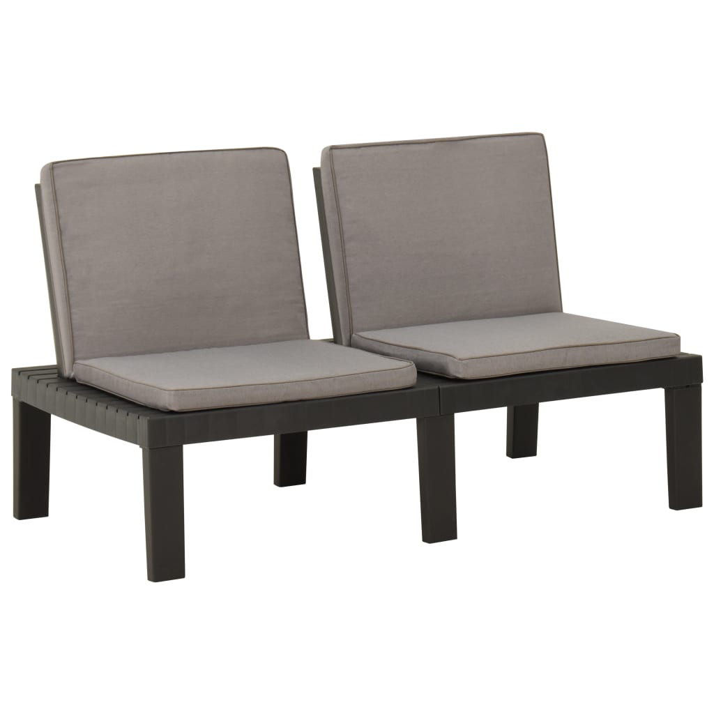 Set Mobilier De Grădină Cu Perne, 3 Piese, , Plastic