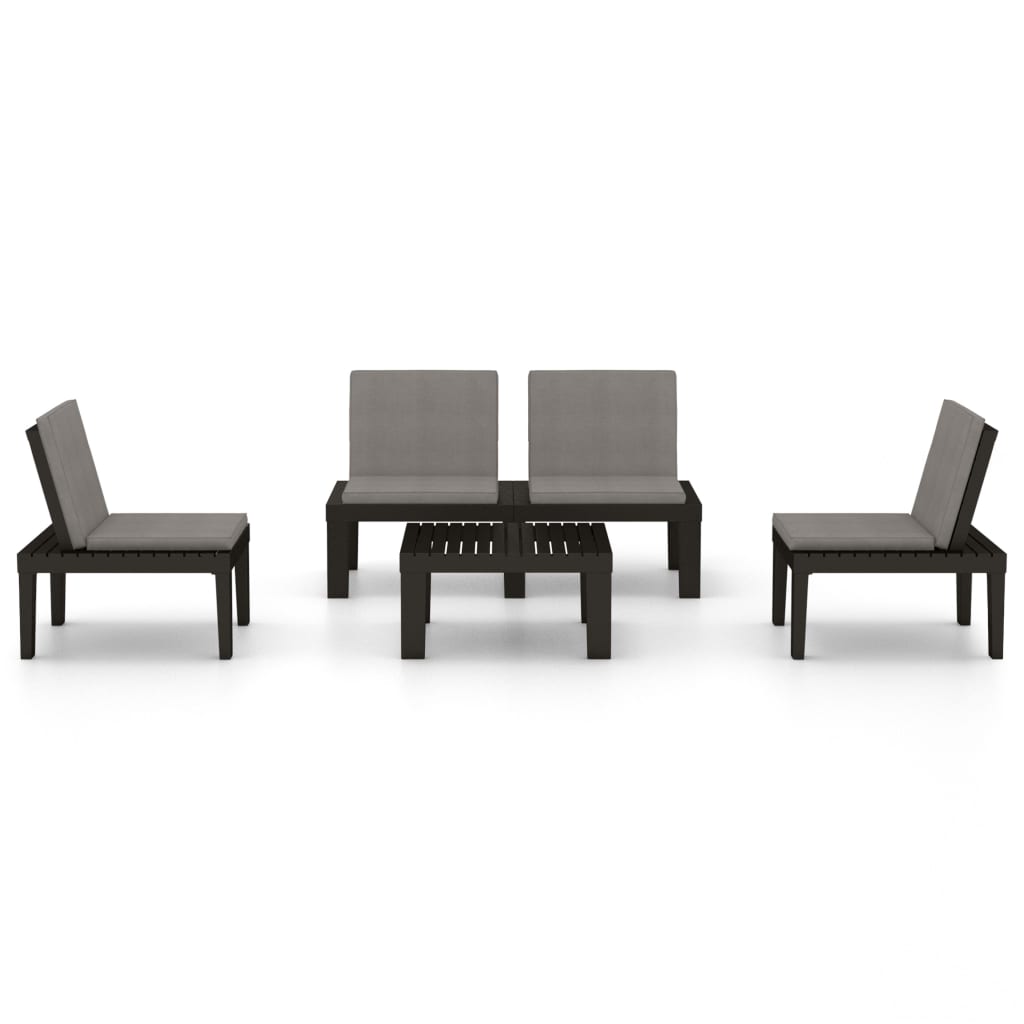 Set Mobilier De Grădină Cu Perne, 4 Piese, , Plastic