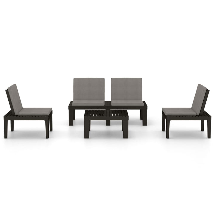 Set Mobilier De Grădină Cu Perne, 4 Piese, , Plastic