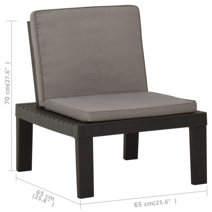Set Mobilier De Grădină Cu Perne, 4 Piese, , Plastic
