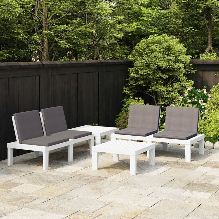Set Mobilier De Grădină Cu Perne, 2 Piese, , Plastic