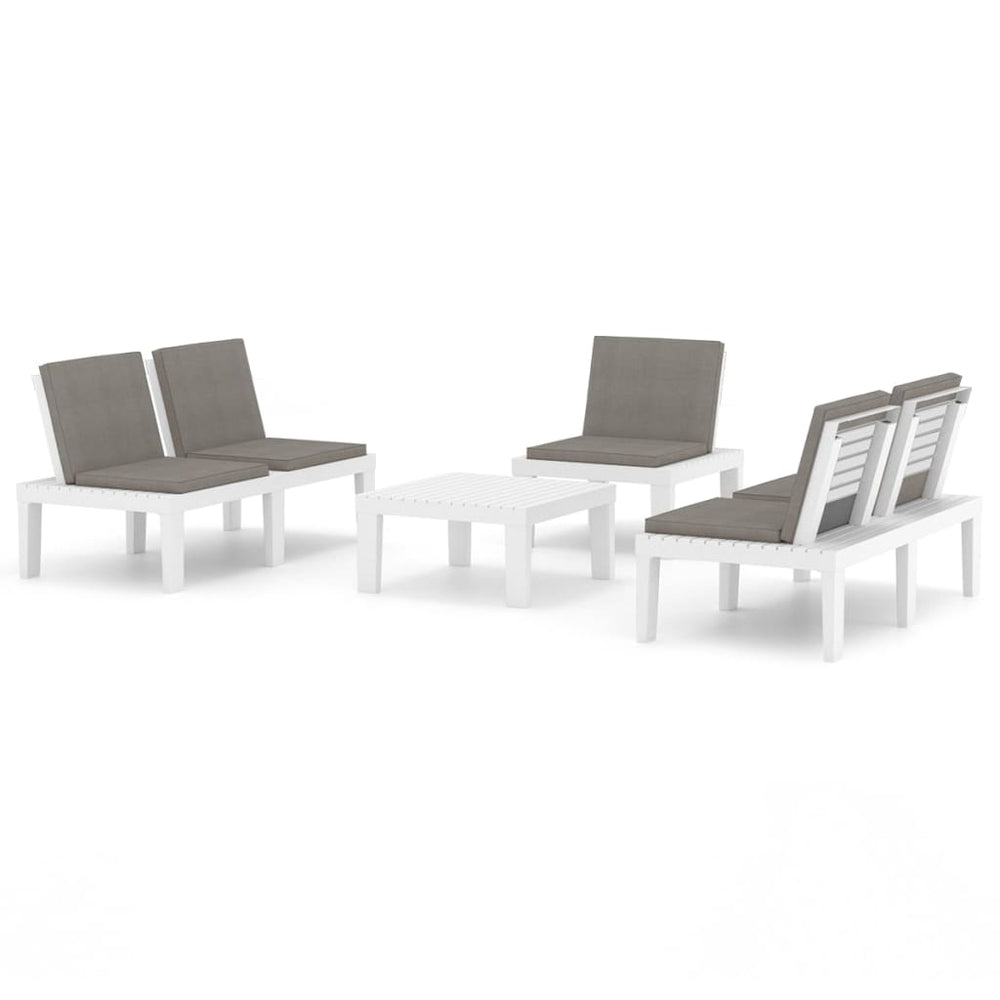 Set Mobilier De Grădină Cu Perne, 4 Piese, , Plastic