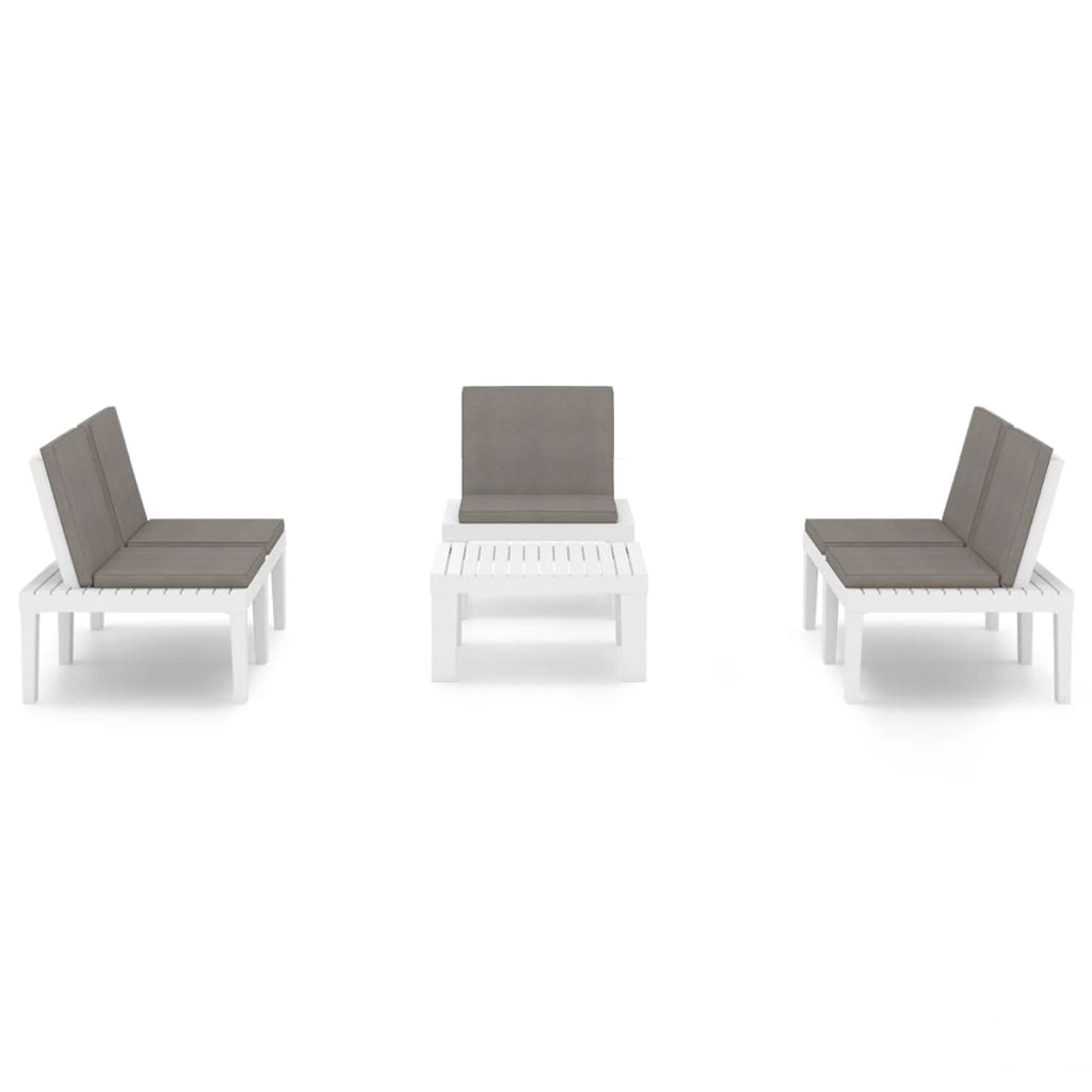 Set Mobilier De Grădină Cu Perne, 4 Piese, , Plastic