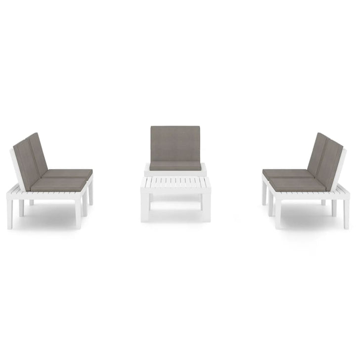 Set Mobilier De Grădină Cu Perne, 4 Piese, , Plastic