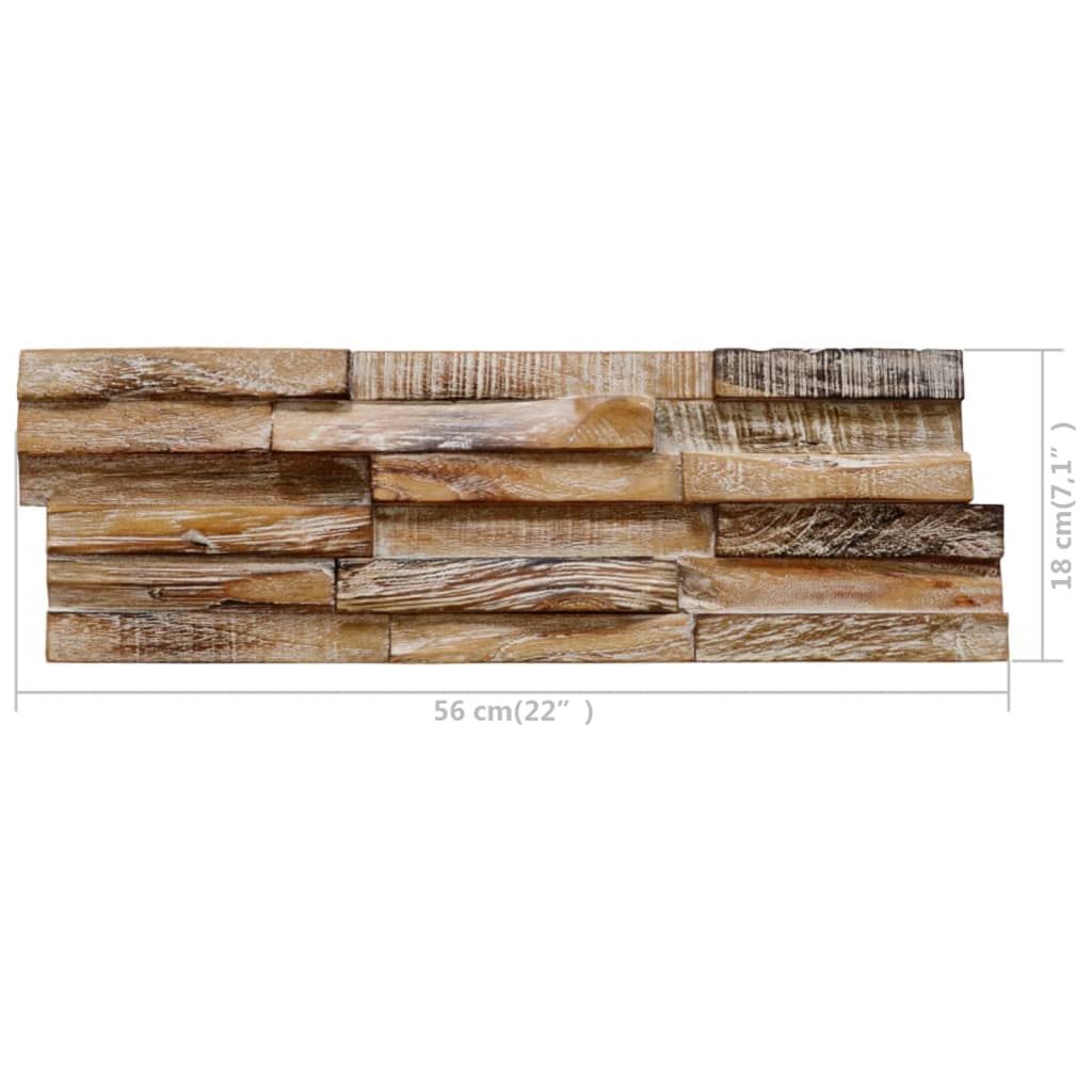 Panouri Placare Pereți 3D, 10 Buc., 1,01 M², Lemn Masiv De Tec