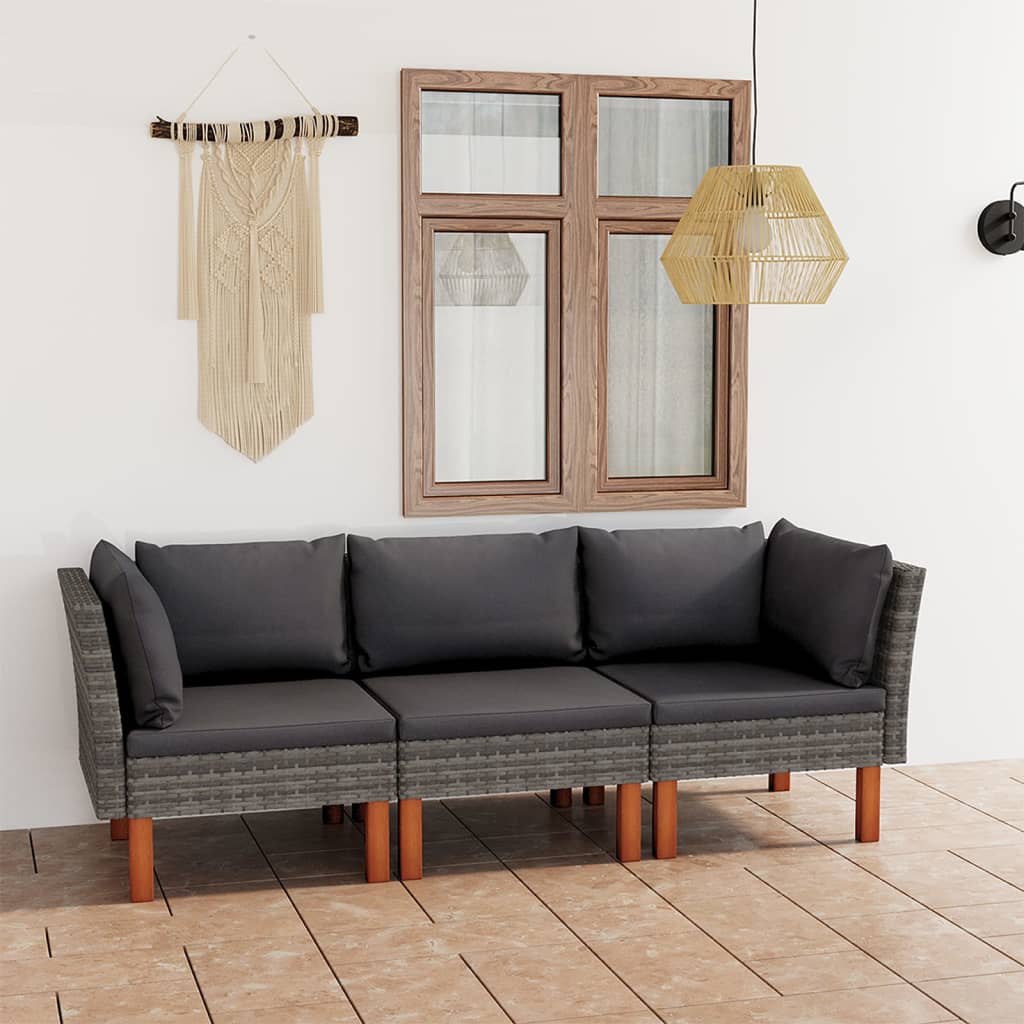 Set Mobilier De Grădină Cu Perne, 8 Piese, , Poliratan