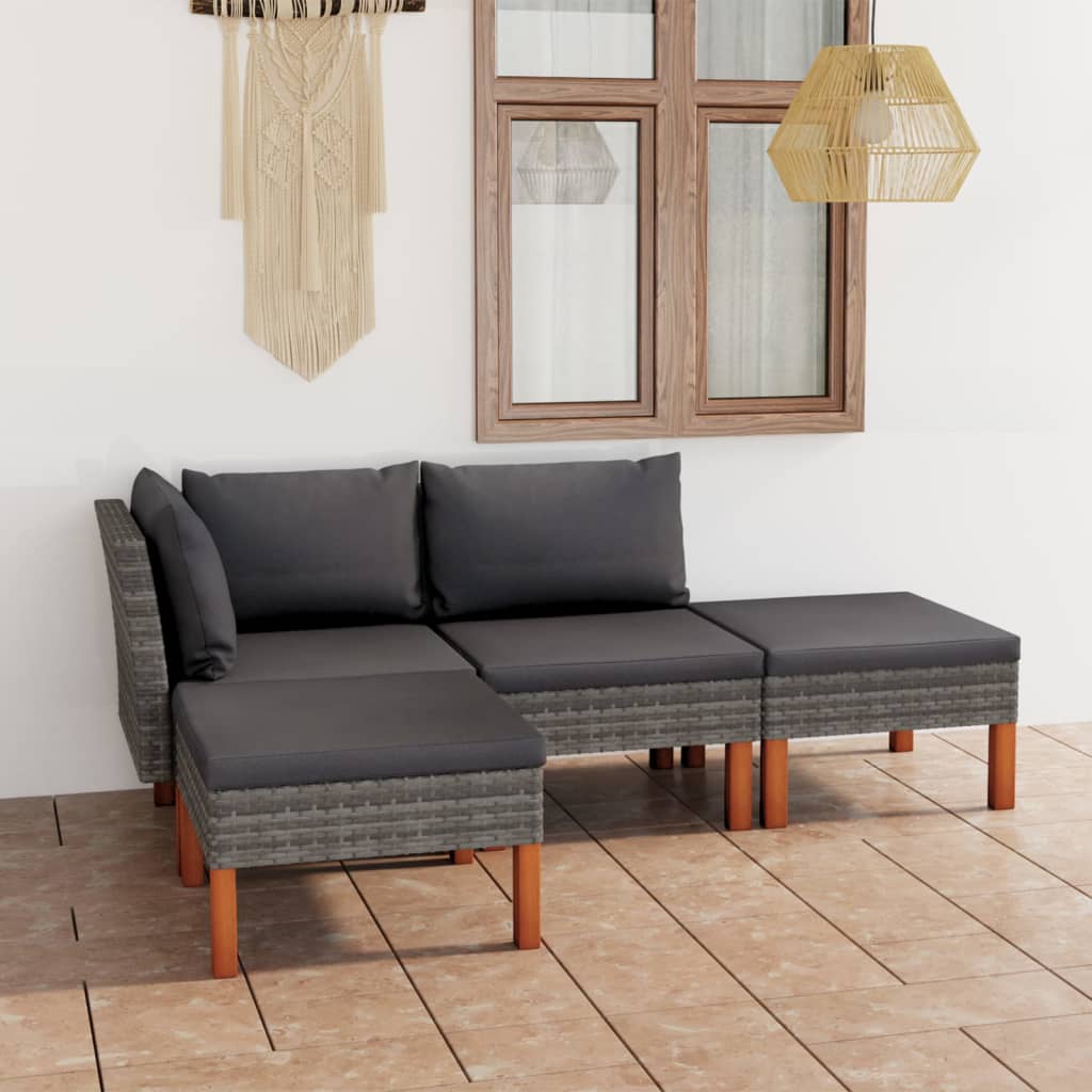 Set Mobilier De Grădină Cu Perne, 8 Piese, , Poliratan